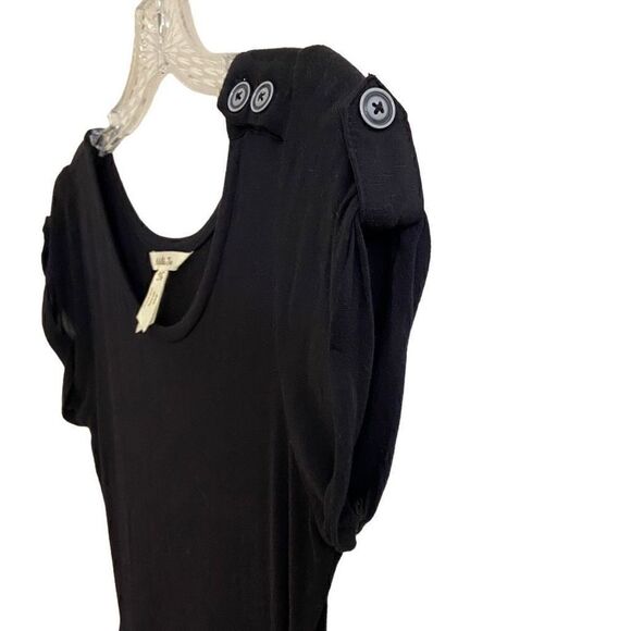 Matilda Jane Black Night Owl Maxi Dress Short Sleeves Pockets XS - Picture 5 of 7